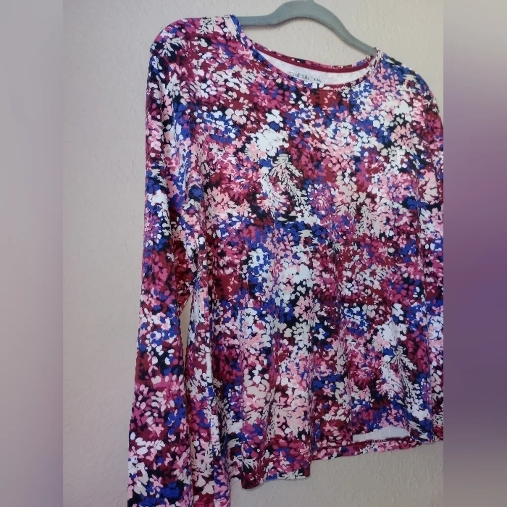 Croft & Barrow floral blouse/Top size XL - Picture 3 of 8